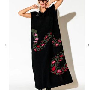Dressed in LALA - Big Reputation Oversized Knit Maxi Dress in Snake